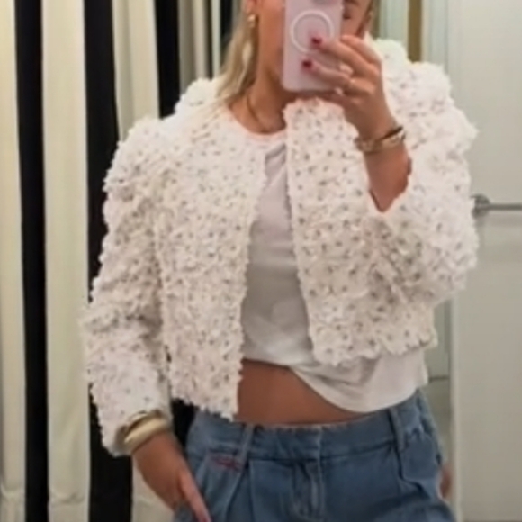 ALICE + OLIVIA Floral Applique Jacket - Picture 11 of 11